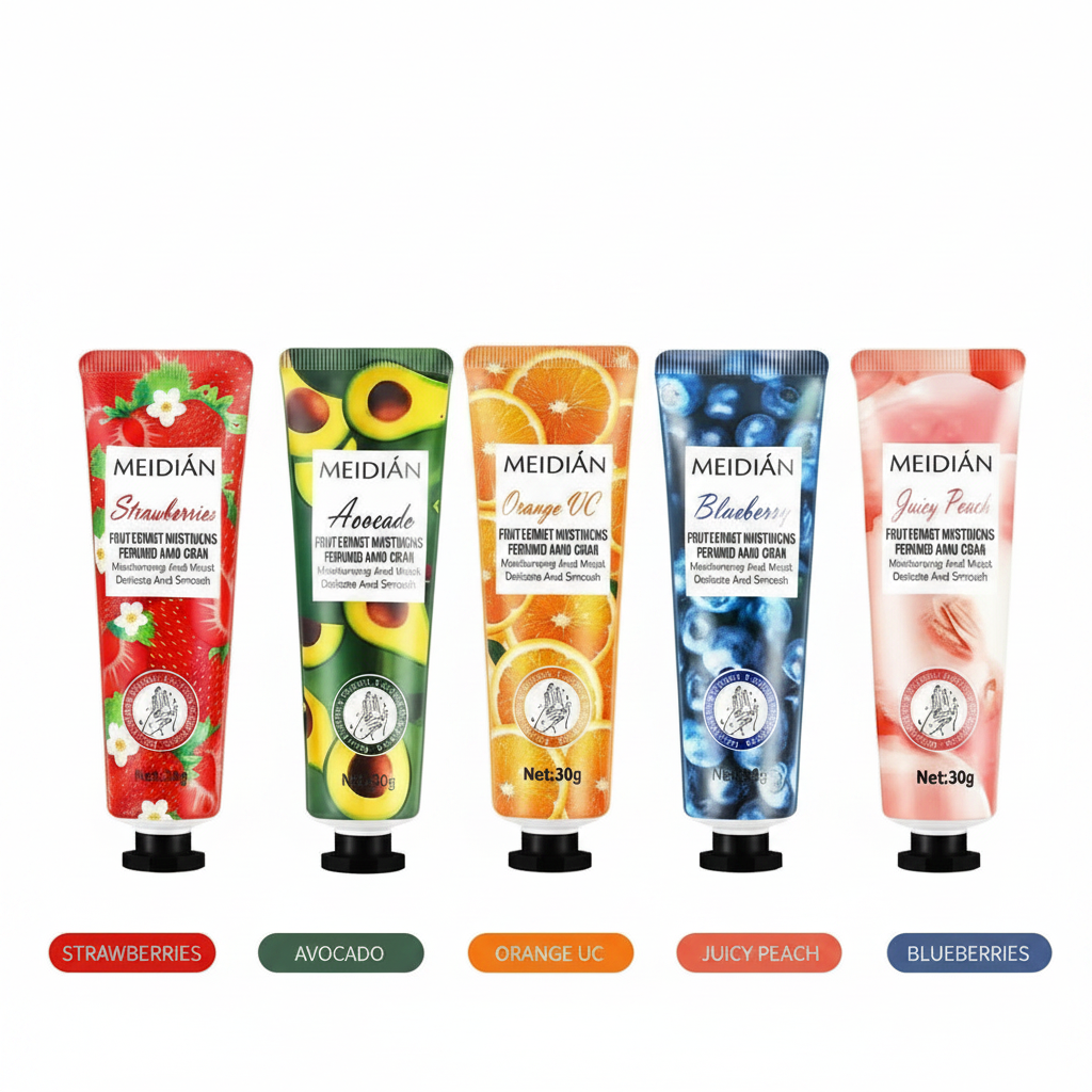 Pack Of 5 Meidian Fruit Extract Moisturizing Perfumed Hand Cream Set