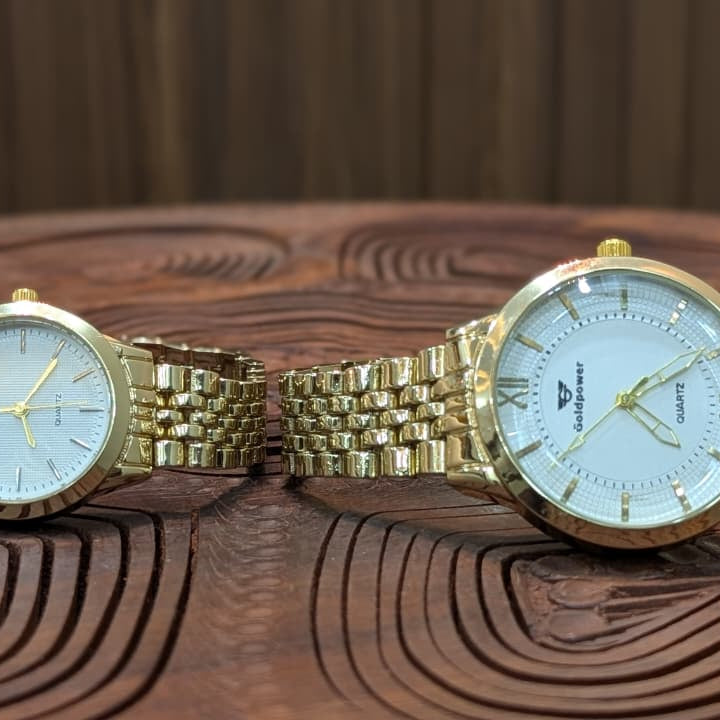 Gold Infinity Couple Watch Set
