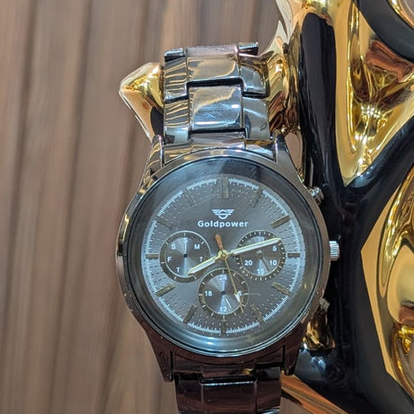 Black Titanan Chrono Watch Power