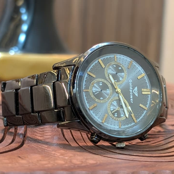 Black Titanan Chrono Watch Power