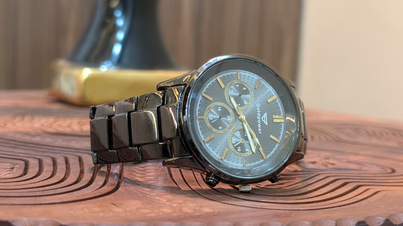 Black Titanan Chrono Watch Power