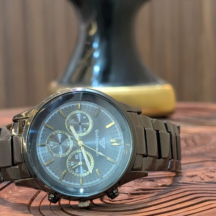 Black Titanan Chrono Watch Power