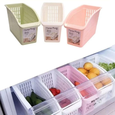 Pack of 2 Plastic Fruit & Vegetable Storage Baskets