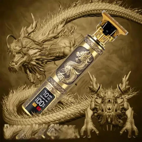 Smart digital display SHAVER and HAIR CLIPPER kit with engraving pattern and stainless steel