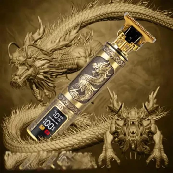 Smart digital display SHAVER and HAIR CLIPPER kit with engraving pattern and stainless steel