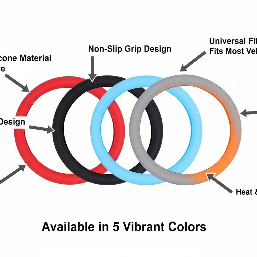 Premium Silicone Steering Wheel Cover – Anti-Slip, Heat Resistant & Comfortable Grip