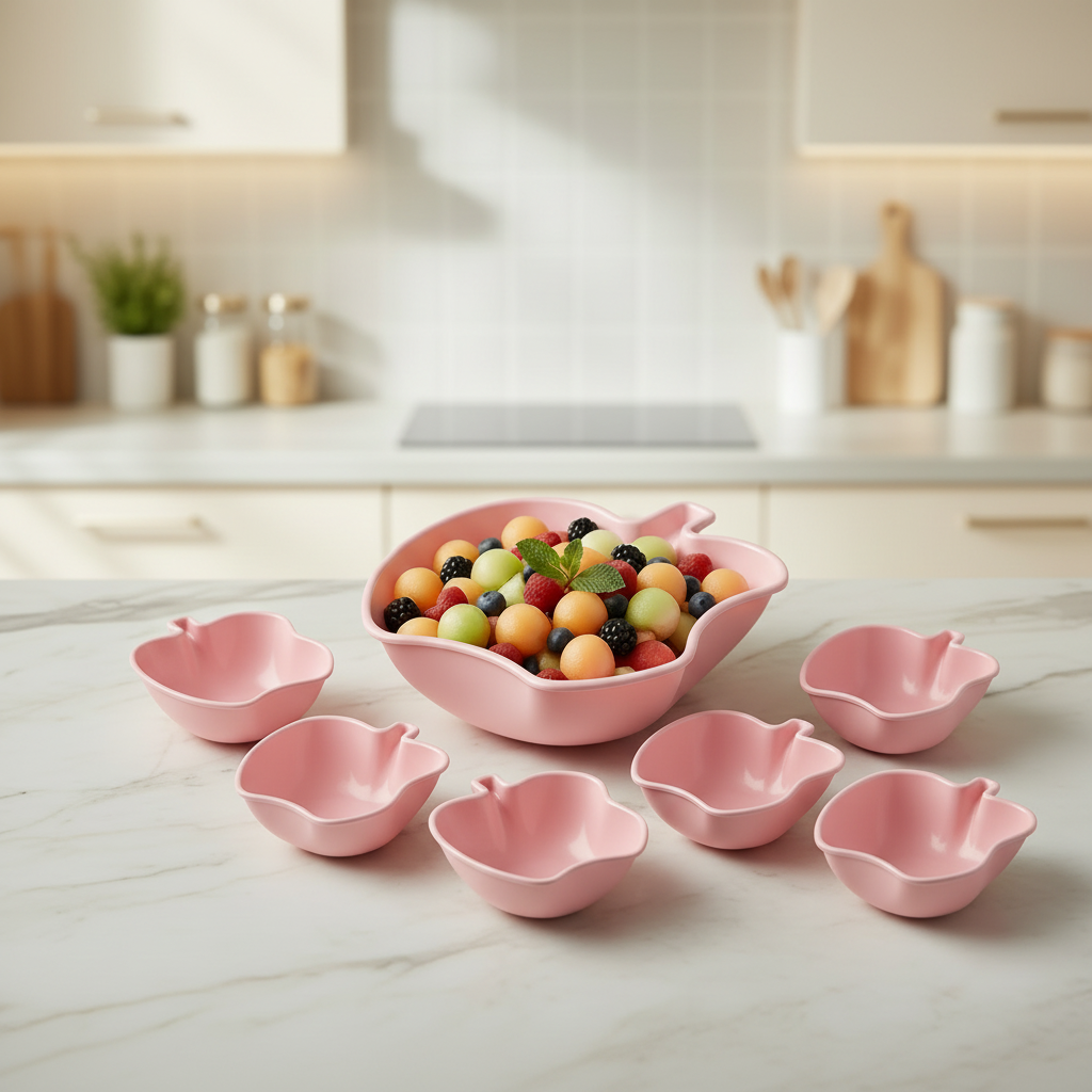 Apple Bowl Set 7 in 1 – Premium Serving Bowls for Snacks, Fruits & Dips