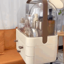 Acrylic Double Sided Door Women Makeup Cosmetic Storage Organizer with Box