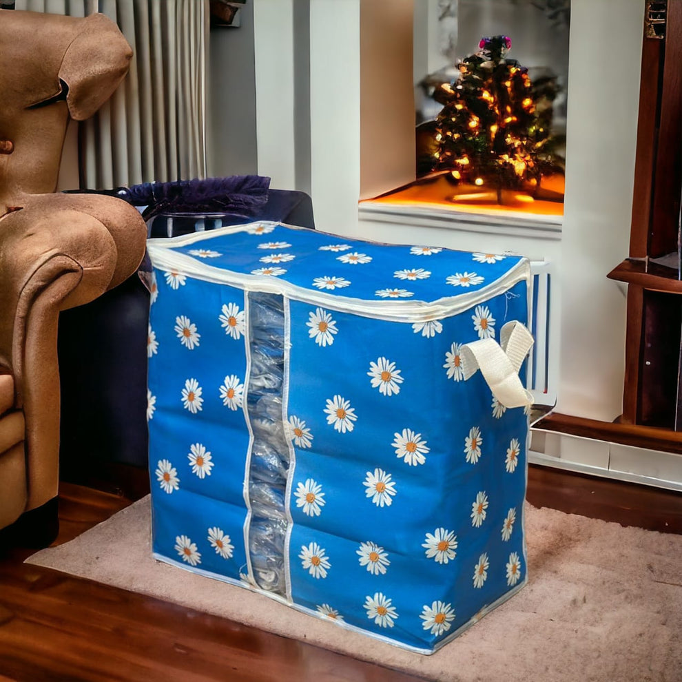 (Pack of 4) Printed Clothing Storage Organizer Bags For Traveling Home and Outdoor Use