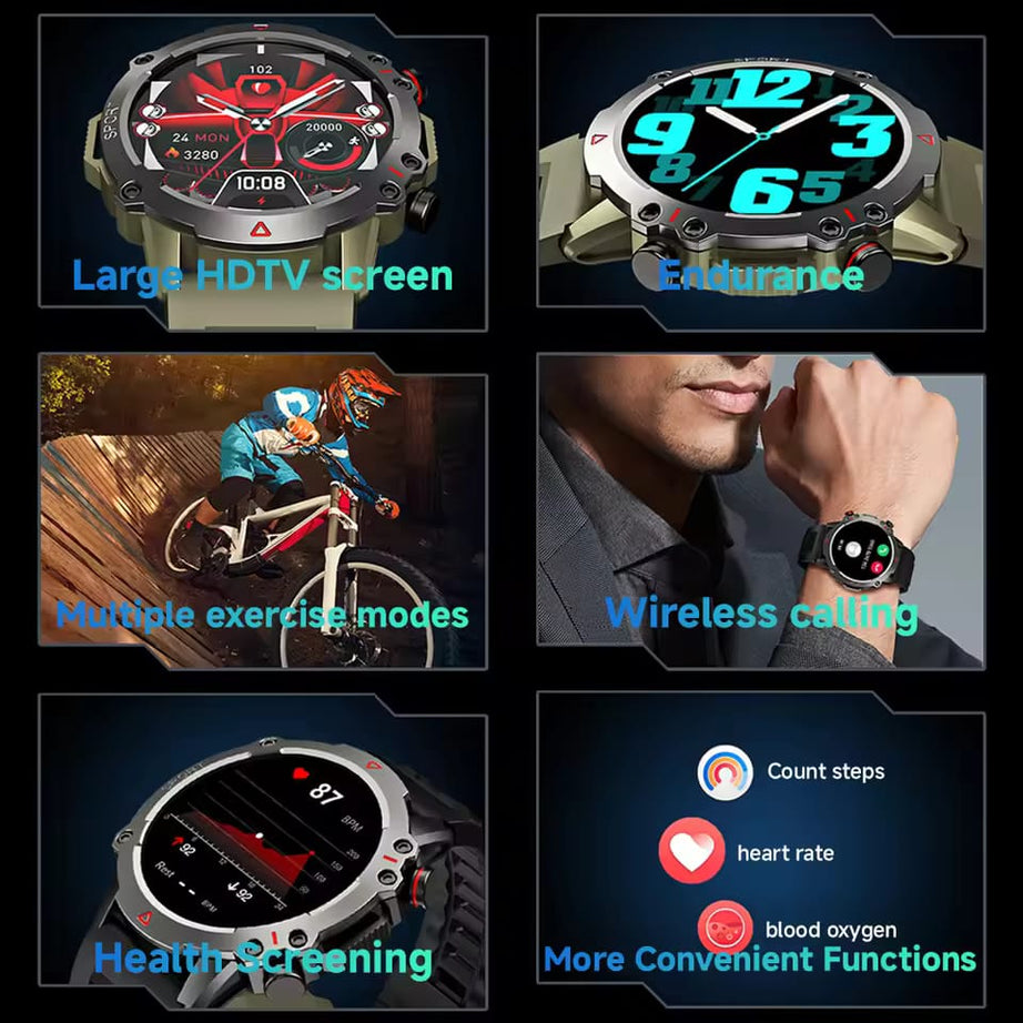 TF10 Pro Round dial Smart Watch with Bluetooth Calling Amoled Screen with Box For Men and Women