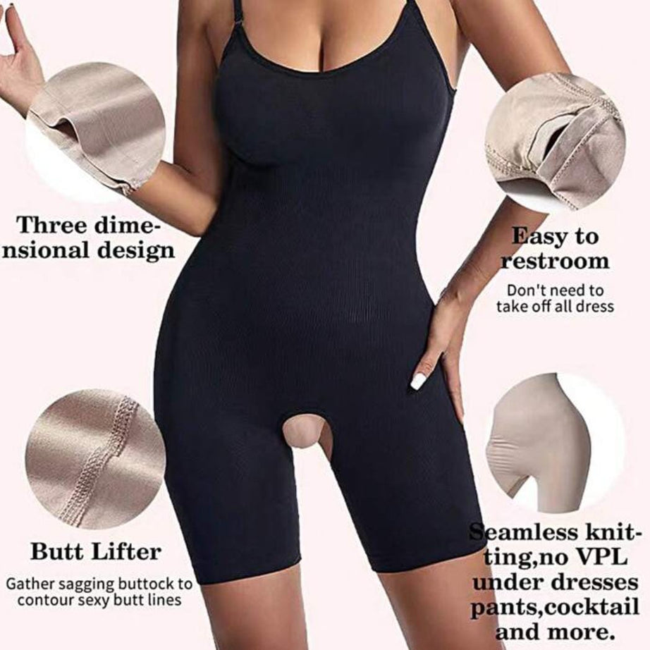 Frim Control Shaping for Women Seamless Crotchless Waist Slimming Body Shaper Full Bodysuit