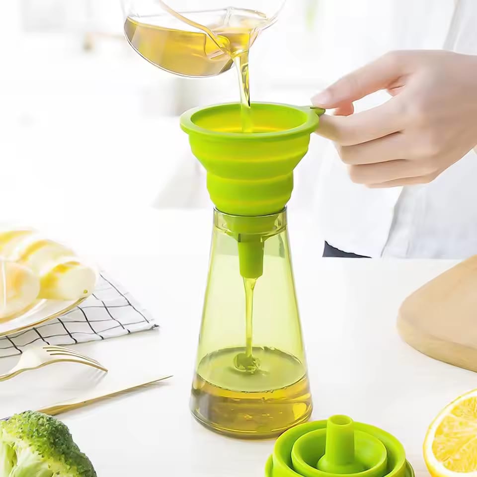 (Pack of 3) Foldable Silicone Small Food Grade Funnel for Filling Water Bottle Kitchen Liquid Transfer Hopper Tool
