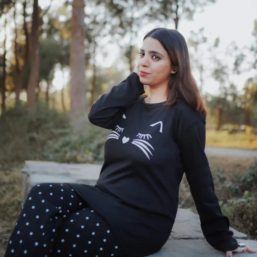 Black Meow Nightwear