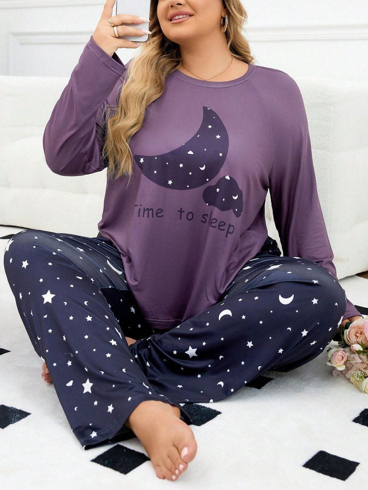 Purple Time To Sleep Nightwear