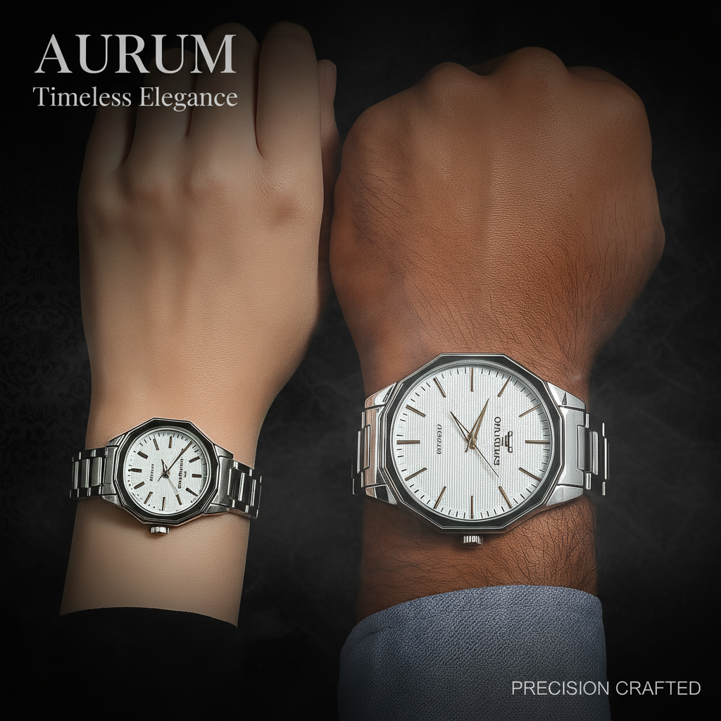 Silver DuoVerse Couple Watch Set