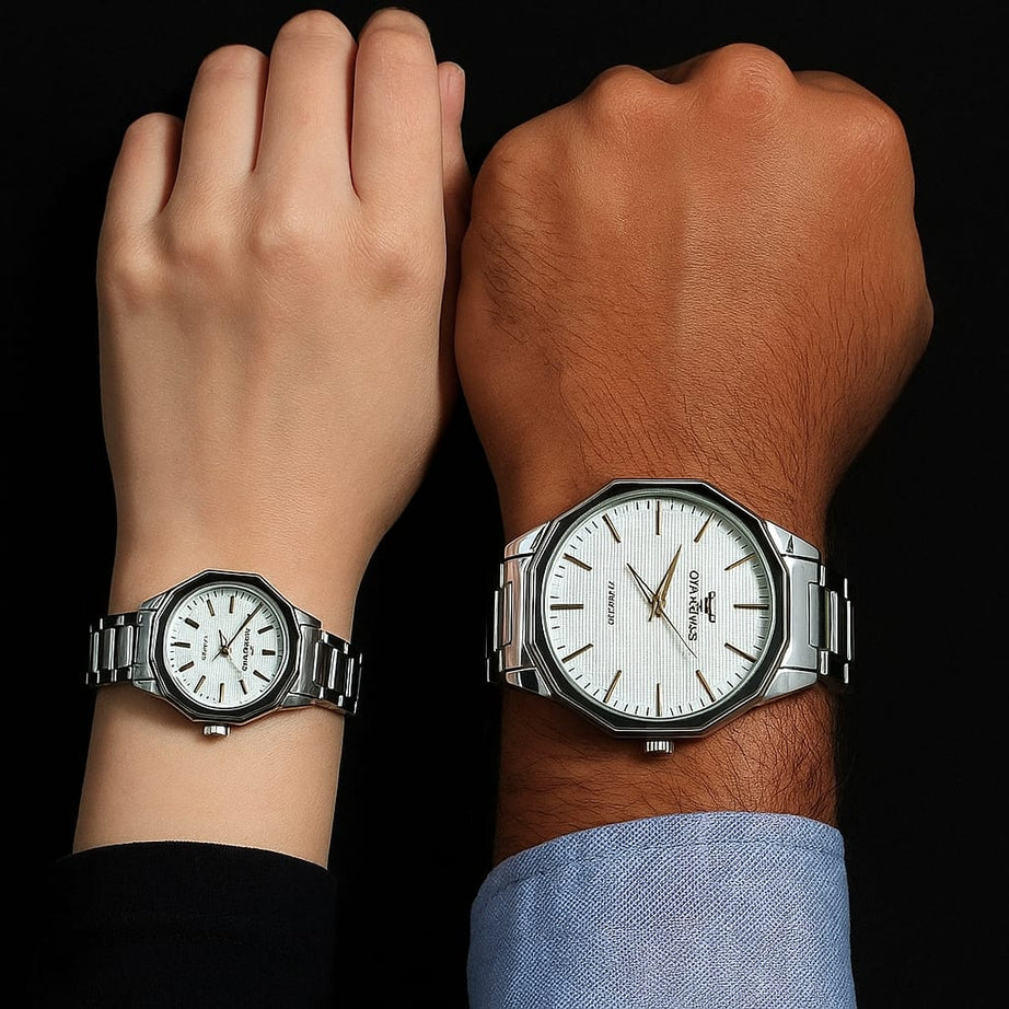 Silver DuoVerse Couple Watch Set