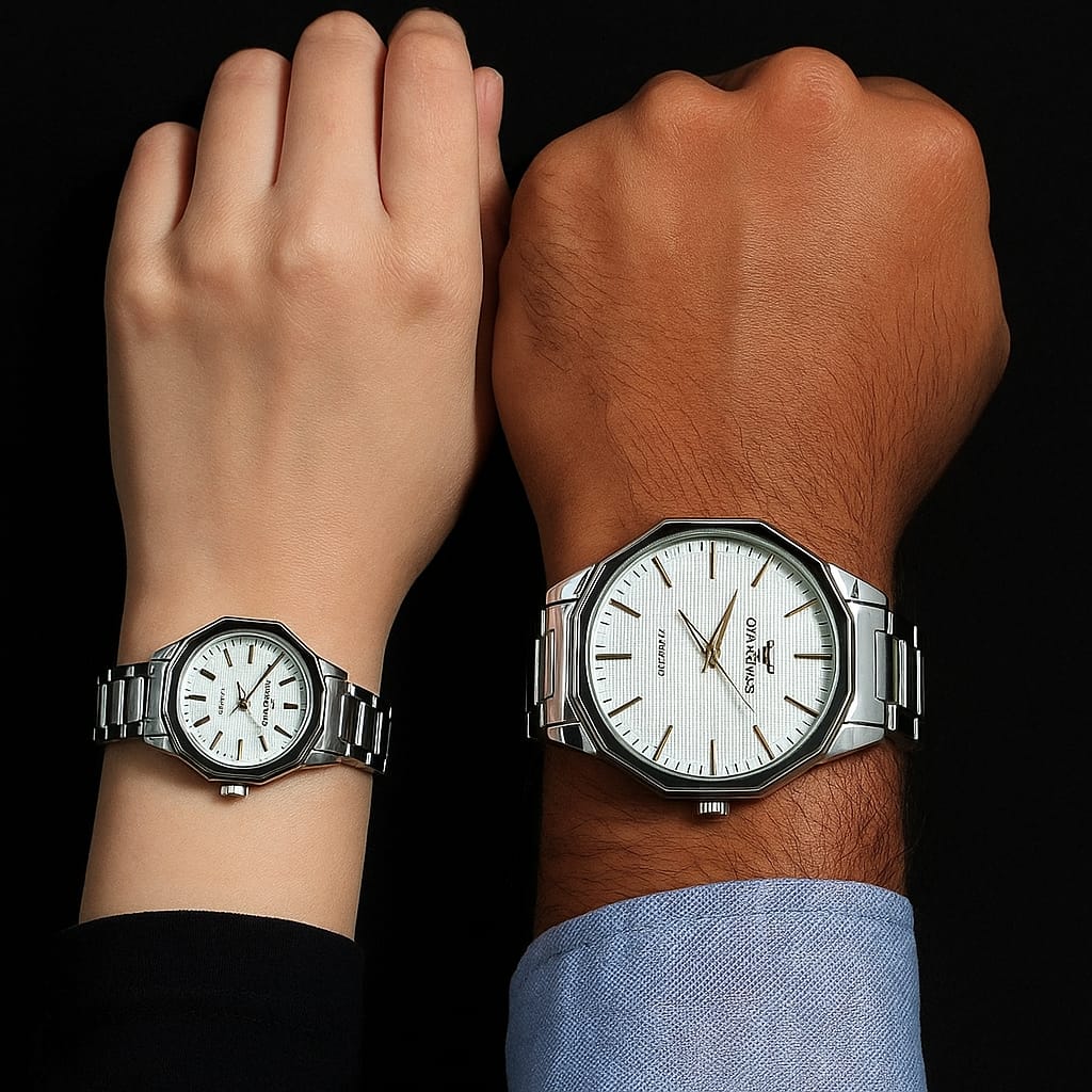 Silver DuoVerse Couple Watch Set
