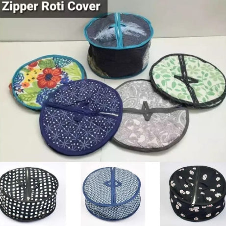 Pack Of 2 - Roti Basket Circle – Roti Chapati Box with Zipper Cover