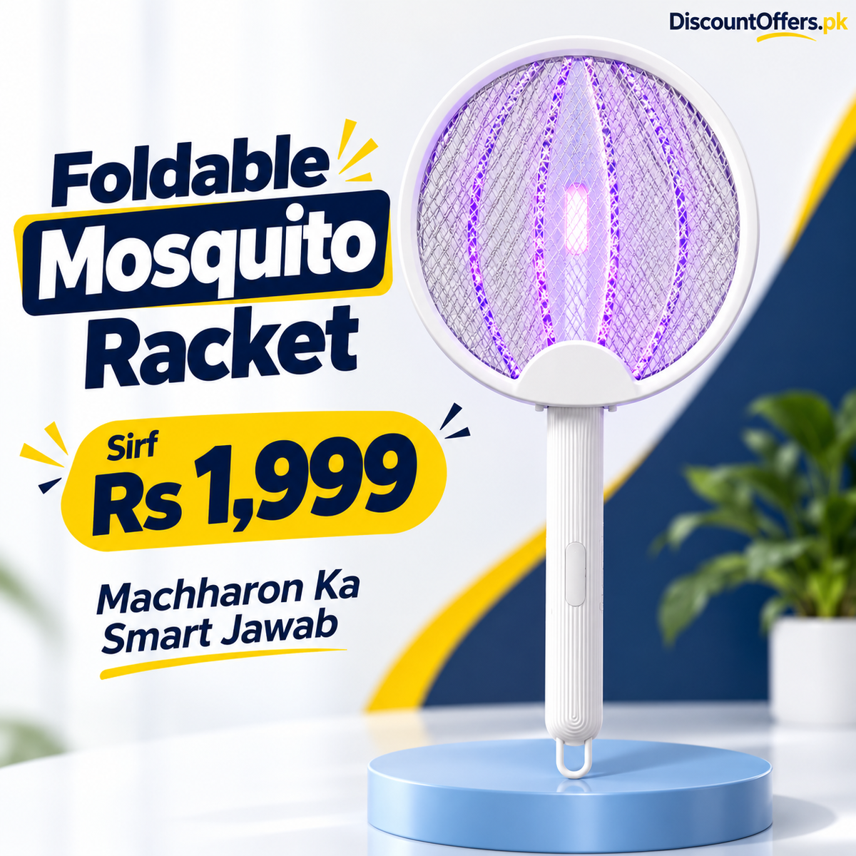 Foldable Electric Mosquito Swatter Racket