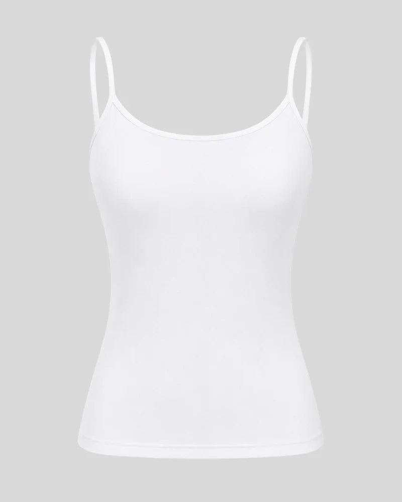 Pack of 3 Camisole Tops with Narrow Shoulder straps in Soft Cotton