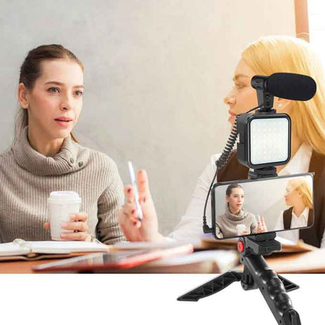 IMPORTED HIGH QUALITY SMARTPHONE VLOGGING KIT WITH TRIPOD AND LIGHT RS 2999