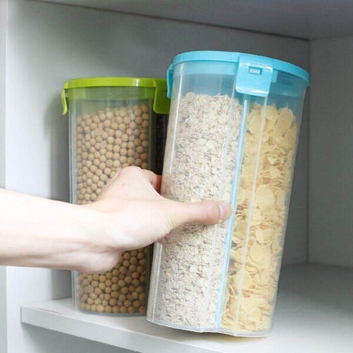 Multi-purpose 3 in 1 Storage Jar with Three Portion Compartment Air Tight Storage Food Storage