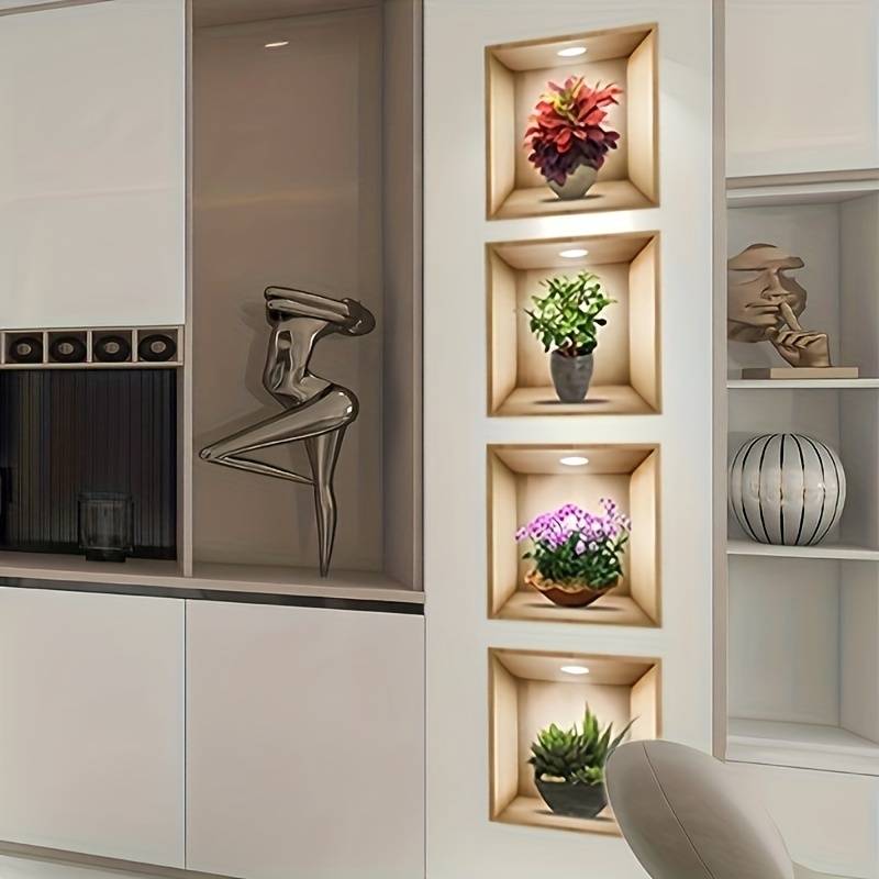 Removable 3D Self Adhesive Visual Bedroom Entryway Living Room Porch Home Decoration Lighting Wall Decals Stickers