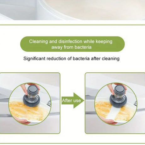 Buy 1 Get 1 Free Offer 2 Pcs Kitchen Cleaning Dish Brush Scrubber with Soap Dispenser