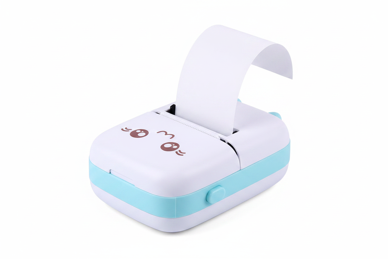 Imported Mini Portable Bluetooth Thermal Printer in Pocket Size for Black and White Ink Less Printing for Creating Adhesive Label and Stickers
