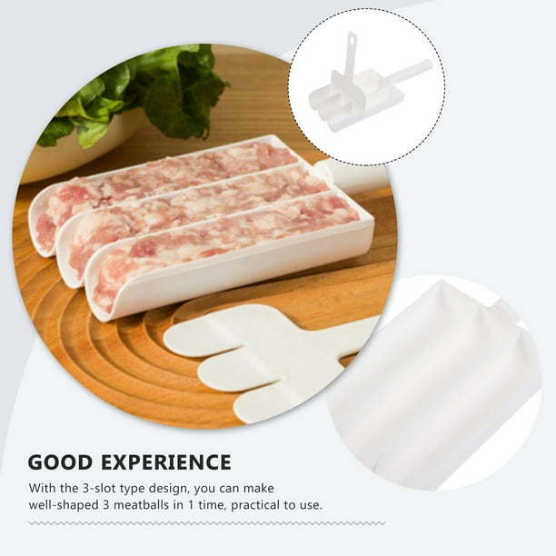 (Pack of 2) Plastic Triple Easy To Use Meat Ball Kofta Maker Mold for kitchen