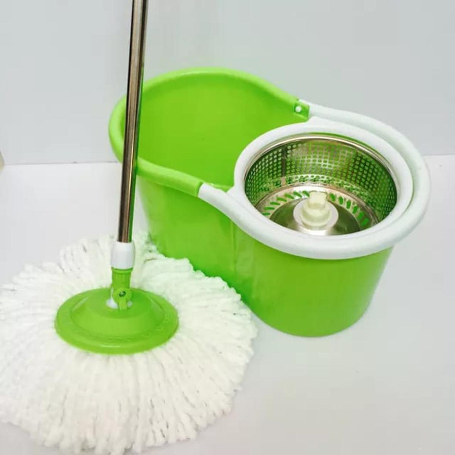Steel Bucket Spin – 360° Degree Rotation Push/Pull Micro Fiber Clean Mop