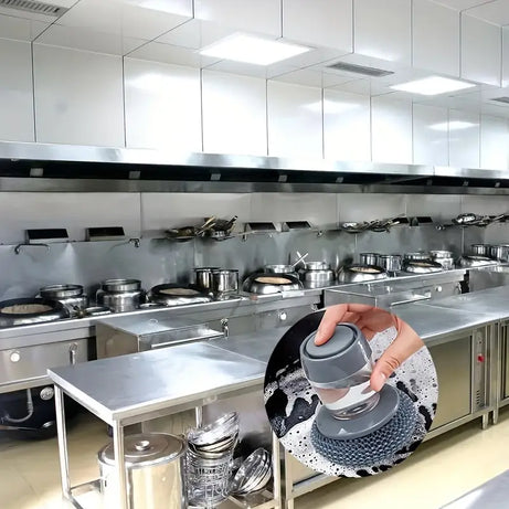 Buy 1 Get 1 Free Offer 2 Pcs Kitchen Cleaning Dish Brush Scrubber with Soap Dispenser