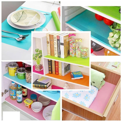 Non Stick Anti Bacterial Oil Proof Drawer Mat Roll For Shelves Cupboard Wardrobe Kitchen Cabinet Fridge and Dining Table