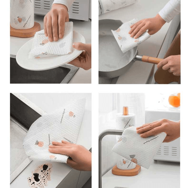 (Pack of 2) Washable Lazy Rag Kitchen Towel Wet And Dry Household Chores Degreasing