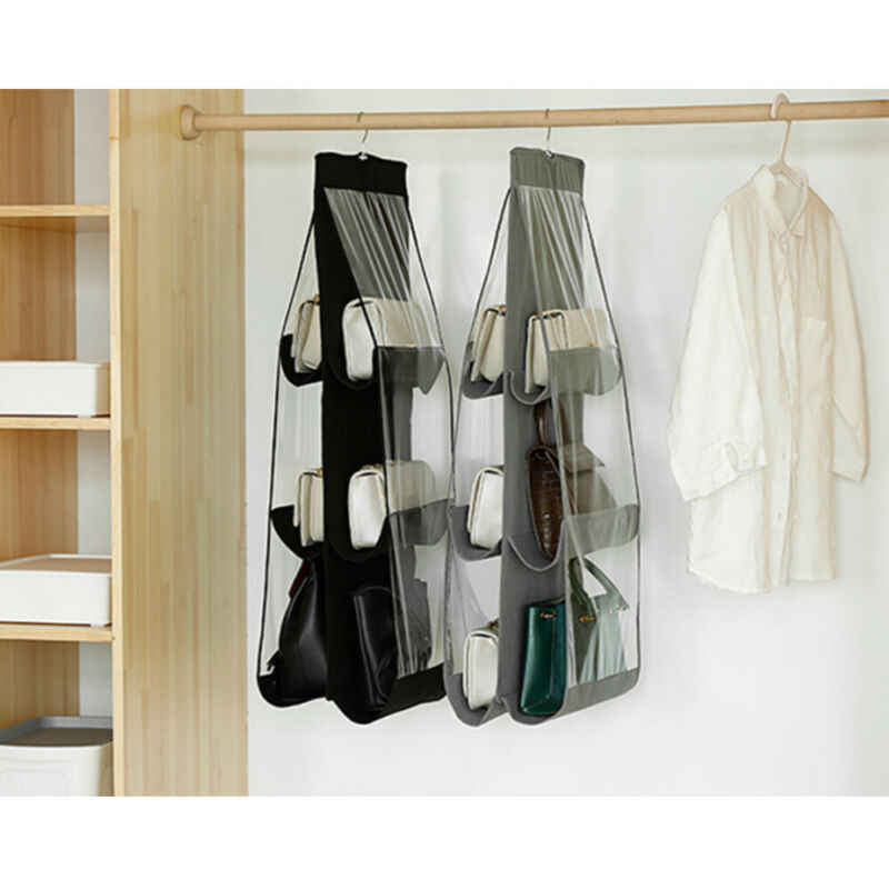 Buy 1 Get 1 Free Handbag Storage Hanging Purse Organizer with 6 Large Easy Access Pockets