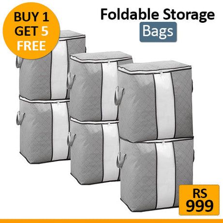 Pack of 6 Foldable Storage Bags