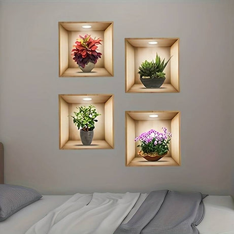 Removable 3D Self Adhesive Visual Bedroom Entryway Living Room Porch Home Decoration Lighting Wall Decals Stickers