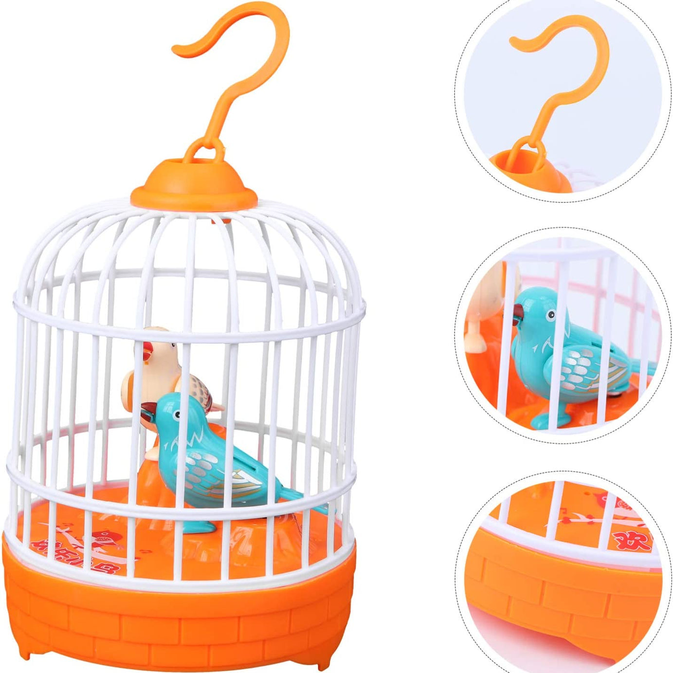 Cell Operated Voice Control Vivid Appearance Birds Cage Toy with Box For Kids and Baby