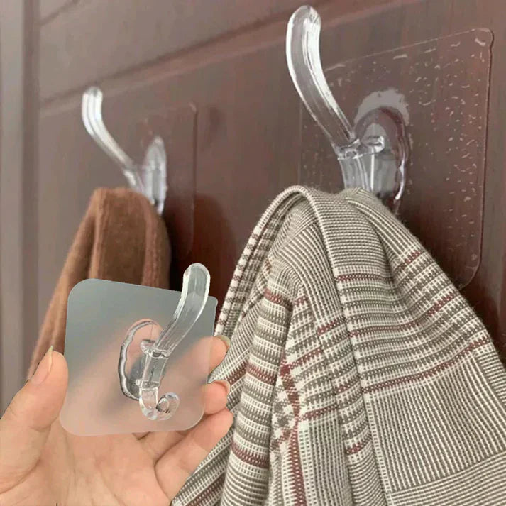Transparent Acrylic Wall Hooks (2Pcs)