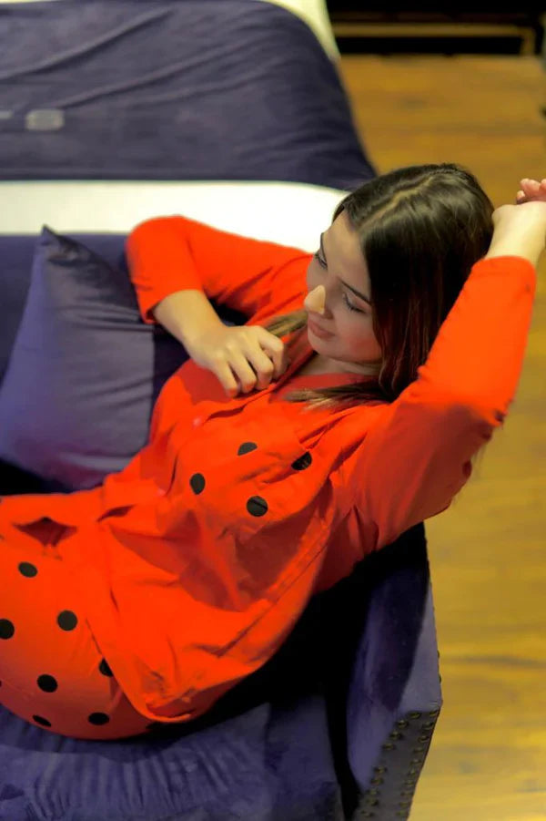 Red Button Style Dress