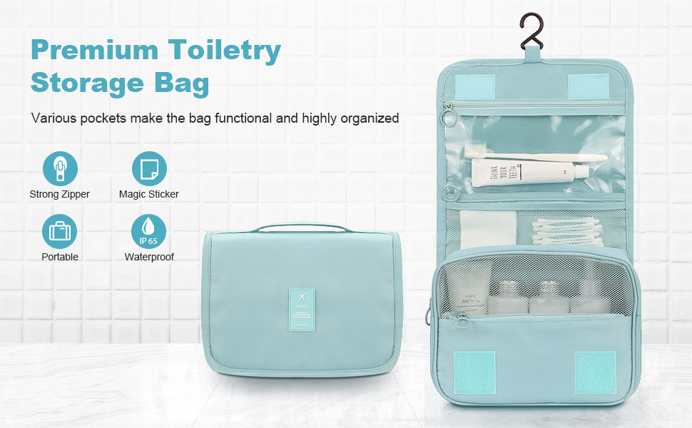 High Capacity Makeup Travel Bathroom Toiletries Wash Classification Hook Cosmetic Organizer Storage Bag for Women