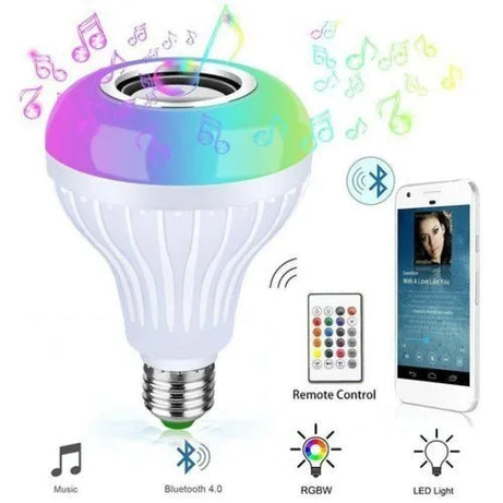 Rechargeable Bluetooth Led Music Light Bulb With Built-In Audio Speaker For Home, Bedroom, Living Room, Party Decoration