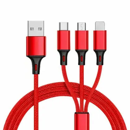Extendable Data Cable 3 In 1 USB Charge for  Micro-USB Type C Wire Portable For Fast Charging