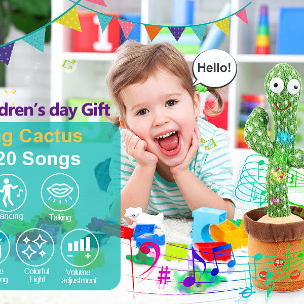 Dancing Shaking Cactus Toy with Recording and Singing of Songs