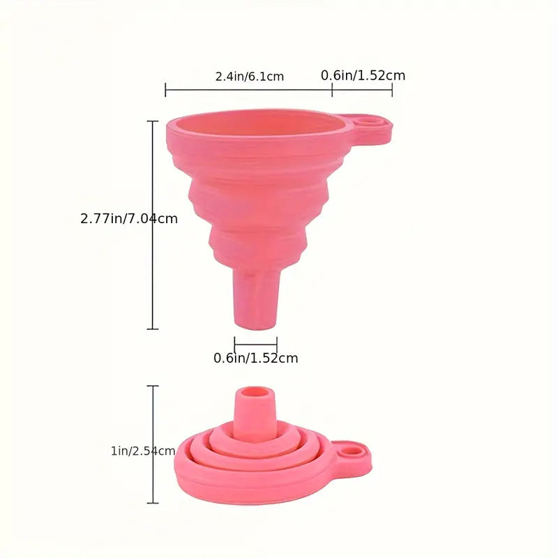 (Pack of 3) Foldable Silicone Small Food Grade Funnel for Filling Water Bottle Kitchen Liquid Transfer Hopper Tool