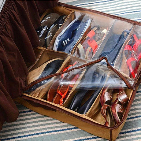 Buy 1 Get 2 Free Shoe Organizer 12 Pairs Under Bed Storage Bag