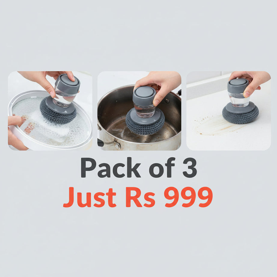 Kitchen Cleaning Dish Brush Scrubber with Soap Dispenser