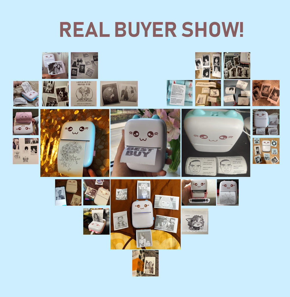 Imported Mini Portable Bluetooth Thermal Printer in Pocket Size for Black and White Ink Less Printing for Creating Adhesive Label and Stickers