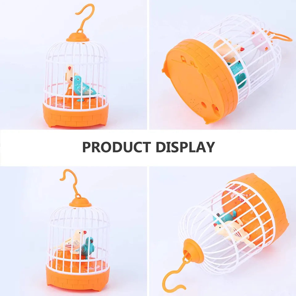 Cell Operated Voice Control Vivid Appearance Birds Cage Toy with Box For Kids and Baby