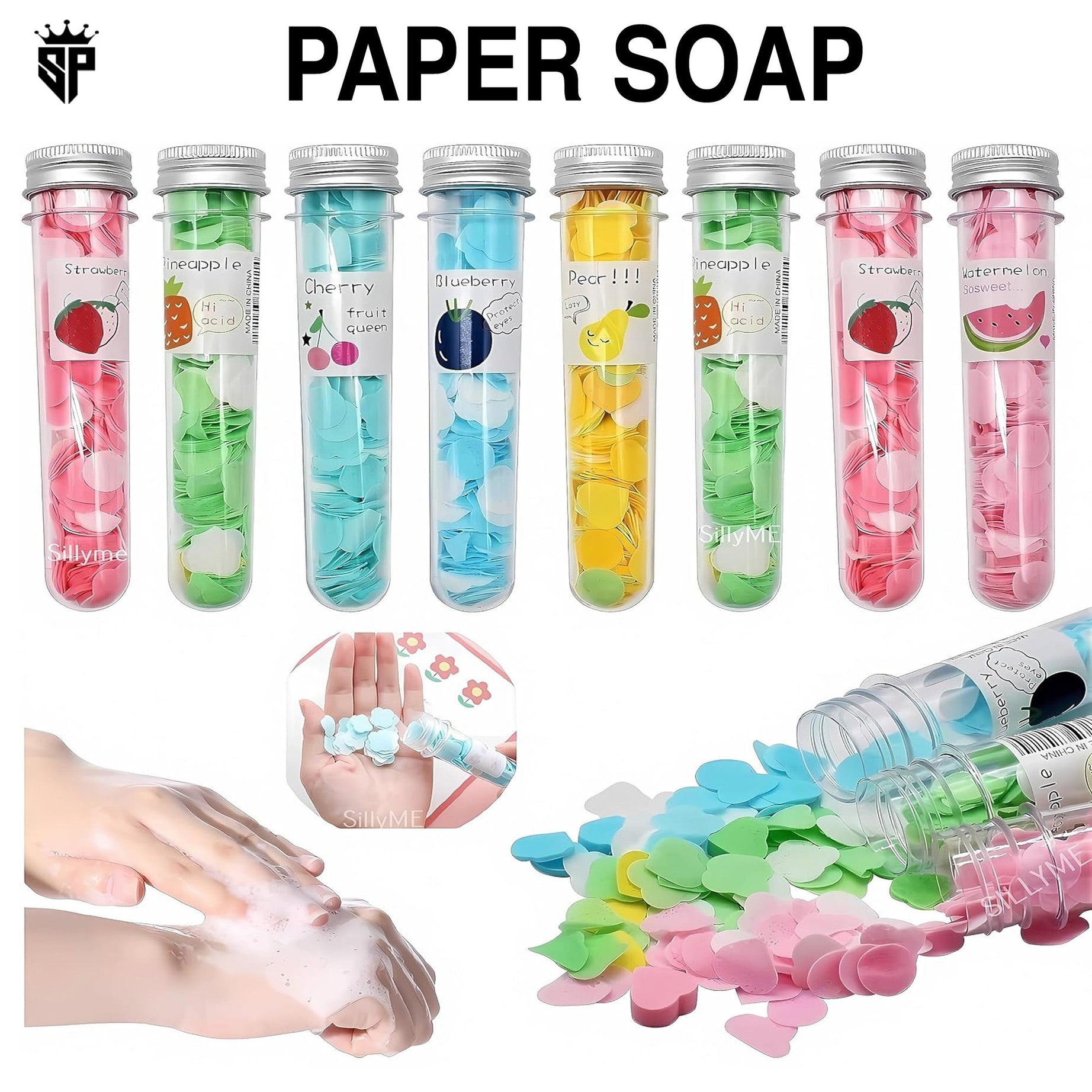 Set of 4 Disposable Mini Scented Paper Soap Tube